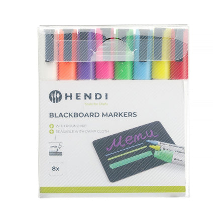 Blackboard Marker Set 3mm Nib | HENDI | 8 Colors