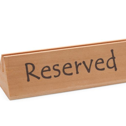 Wooden Table Sign "Reserved" 152x44x44mm | HENDI