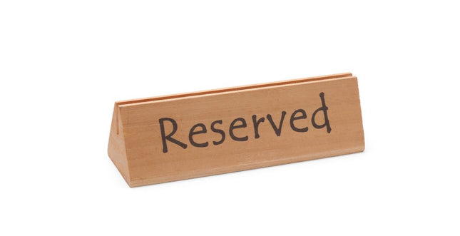 Wooden Table Sign "Reserved" 152x44x44mm | HENDI