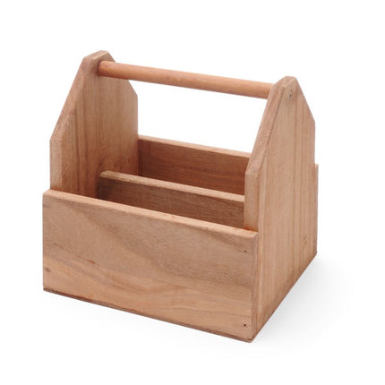 Wooden Table Caddy with Handle 190x160x200mm | HENDI