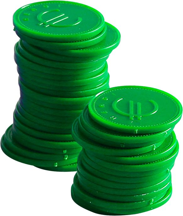 Coin Tokens Green | BarUp | ⌀25mm | 100 pcs.