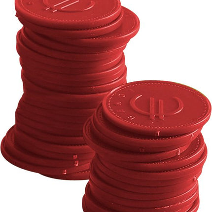Red Bar Coin Tokens Ø25mm | BarUp | 100 Pieces