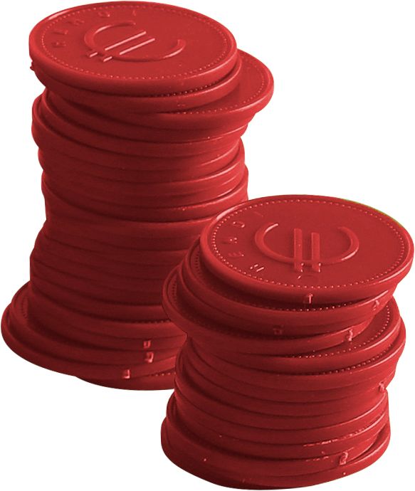 Red Bar Coin Tokens Ø25mm | BarUp | 100 Pieces