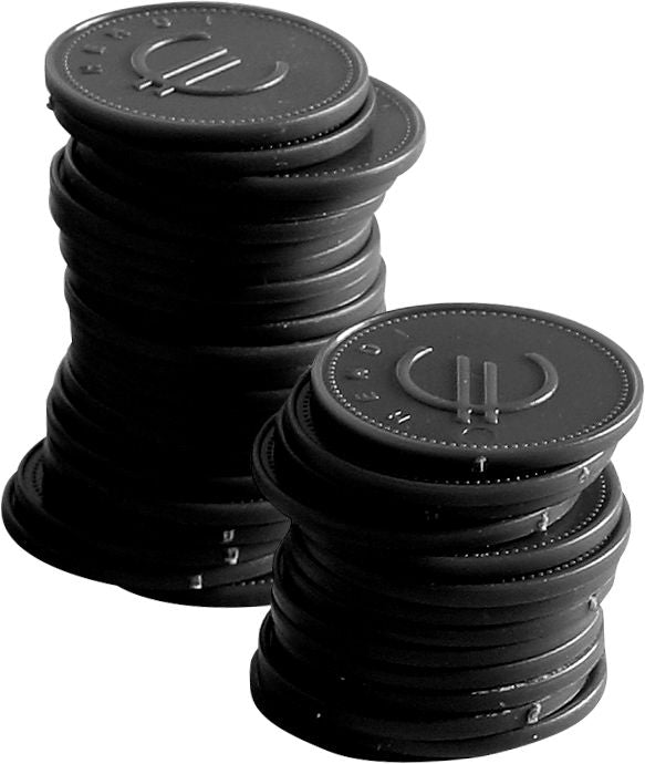 Black Bar Coin Tokens Ø25mm | BarUp | 100 Pieces