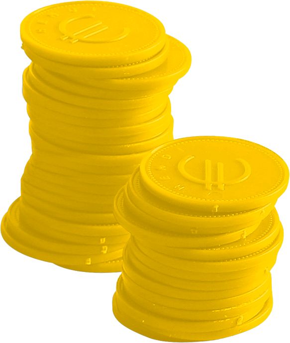 Yellow Bar Coin Tokens Ø25mm | BarUp | 100 Pieces
