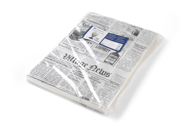Greaseproof Paper Newspaper Print 250x350mm | HENDI | 500 Sheets