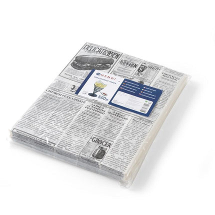 Greaseproof Paper Newspaper Print 200x250mm | HENDI | 500 Sheets