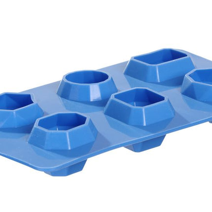 Gem-Shaped Ice Cube Moulds | BarUp | Blue Silicone | 2 Pieces