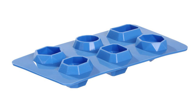 Gem-Shaped Ice Cube Moulds | BarUp | Blue Silicone | 2 Pieces