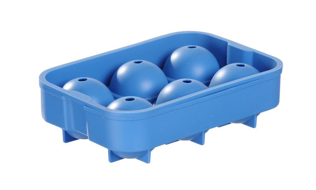 Sphere Ice Mould | BarUp | Blue Silicone | 6 Large Spherical Cubes