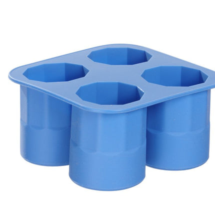 Shot Glass Ice Mould | BarUp | Blue Silicone | 4 Shot Glass Cubes