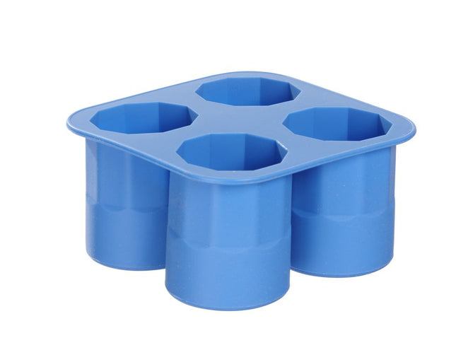 Shot Glass Ice Mould | BarUp | Blue Silicone | 4 Shot Glass Cubes