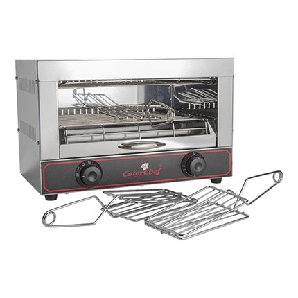 CaterChef 1-Level Toaster Grill Stainless Steel | 4 Quartz Lamps | 1700W with Timer and Drip Tray 1