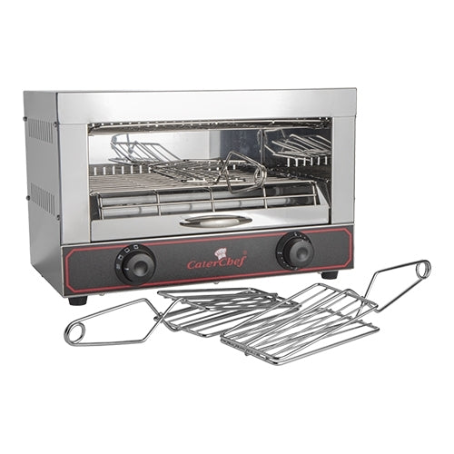 CaterChef 1-Level Toaster Grill Stainless Steel | 4 Quartz Lamps | 1700W with Timer and Drip Tray 1