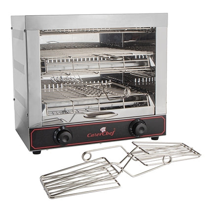 CaterChef 2-Level Toaster Grill Stainless Steel | 9 Quartz Lamps | 3000W with Timer and Drip Tray 1