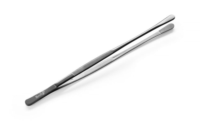 Round Tip Tweezers | BarUp | Black Coated Stainless Steel | 305mm