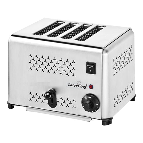 CaterChef 4-Slot Bread Toaster Stainless Steel | 2 Zones | 1800W with Selector Switch 1