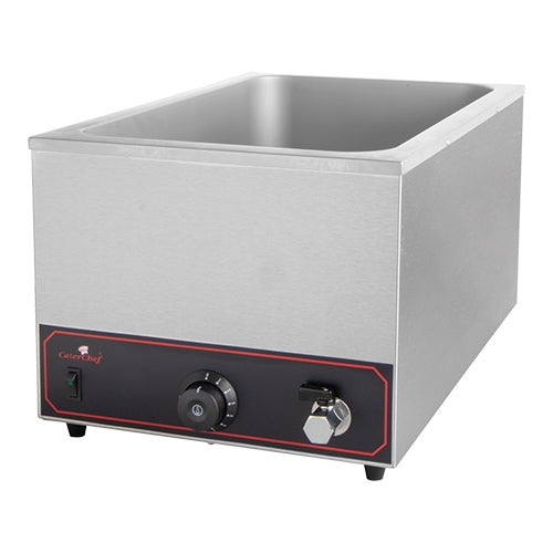 CaterChef Countertop Bain Marie, Stainless Steel, 1/1 GN, 1200W, 35.5 x 59.5 x H28.6 cm 1