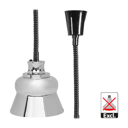 CaterChef Retractable Heat Shade, Chrome Metal, Ø22.8 cm, Adjustable Cord 50-180 cm 1