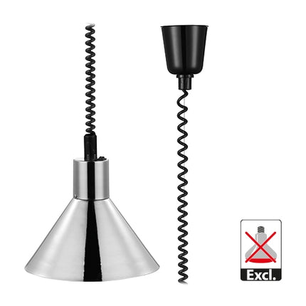 Retractable Heat Lamp Shade, Chrome Metal | CaterChef | With Switch | Ø26.7 x H21.5 cm 1