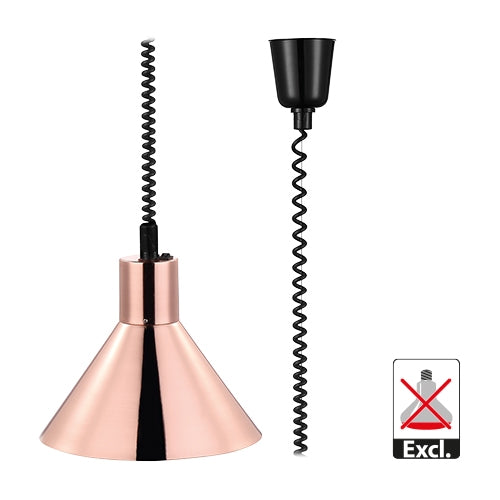 Retractable Heat Lamp Shade, Copper Metal | CaterChef | With Switch | Ø26.7 x H21.5 cm 1