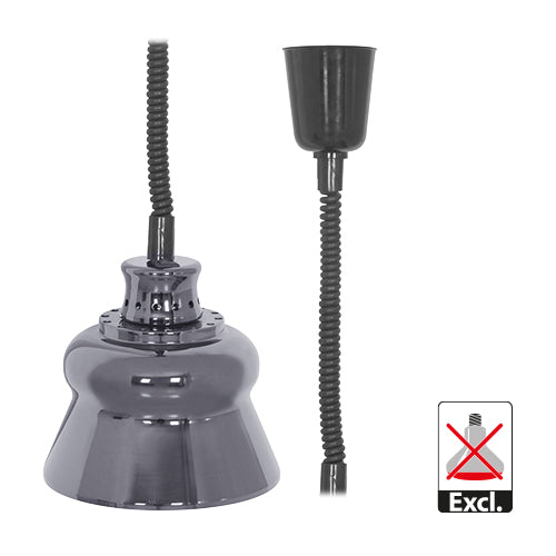 CaterChef Retractable Heat Shade, Gray Metal, Ø22.8 cm, Adjustable Cord 50-180 cm 1