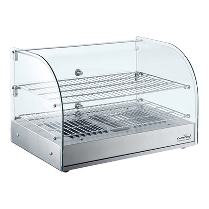 Curved Tempered Glass Heated Display Showcase | CaterChef | 2 Levels | 30-90°C | 800 W 1