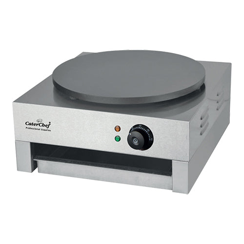 Electric Crêpe Maker with Warming Drawer | CaterChef | Ø40 cm Cast Iron Nonstick Plate | 3,000 W 1