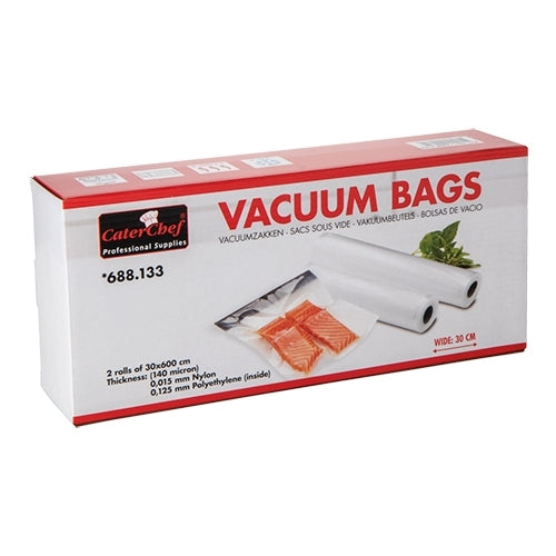 CaterChef Vacuum Sealer Bags | Set of 2 | Transparent PE | 30 x 600 cm | 140 μm 1