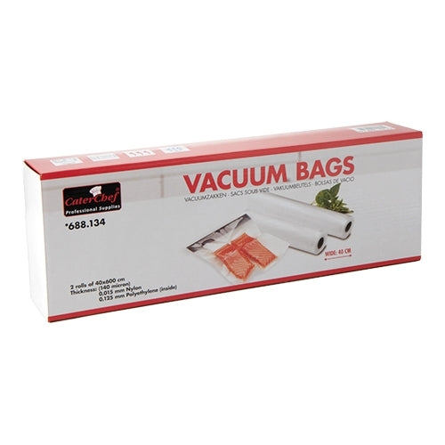 CaterChef Vacuum Sealer Bags | Set of 2 | Transparent PE | 40 x 600 cm | 140 μm 1