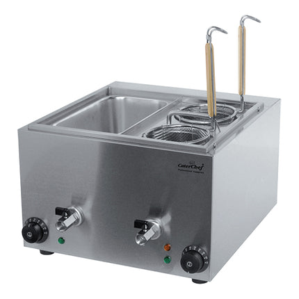 CaterChef Countertop Pasta Cooker | Stainless Steel | 2 x 1/3GN Compartments | 8.8 L | 3000 W 1
