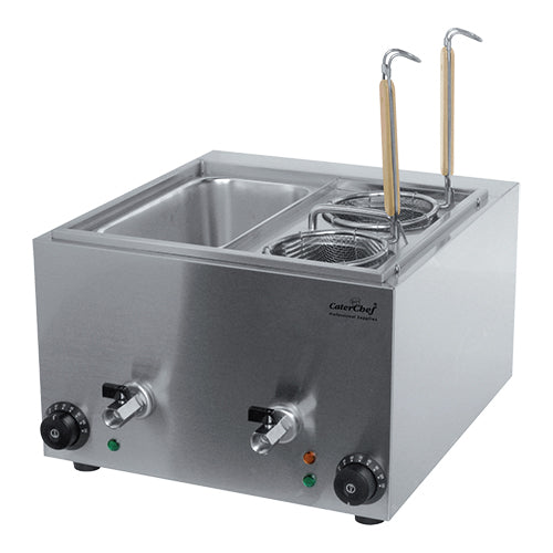 CaterChef Countertop Pasta Cooker | Stainless Steel | 2 x 1/3GN Compartments | 8.8 L | 3000 W 1