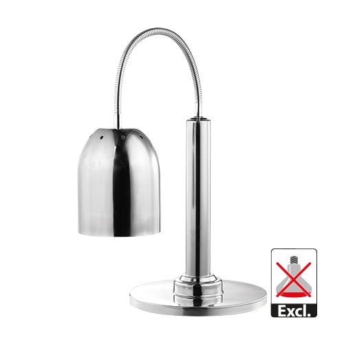 Freestanding Single Heat Lamp Shade, Chrome Stainless Steel | CaterChef | Countertop Model with Flexible Arm | 25 x 48.6 x H61 cm, Ø15.6 cm 1
