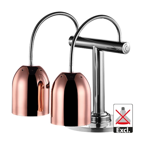 CaterChef Countertop Double Heat Lamp Shade | Copper Stainless Steel | Ø15.6 cm | 46 x 48.6 x H61 cm 1