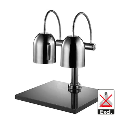 Double Heat Shade Carving Station with Marble Plateau | CaterChef | Chrome | 50 x 45 x H65 cm 1
