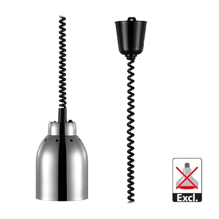 Retractable Height Adjustable Heat Shade | CaterChef | Chrome | Ø15.6 x H23.5 cm 1