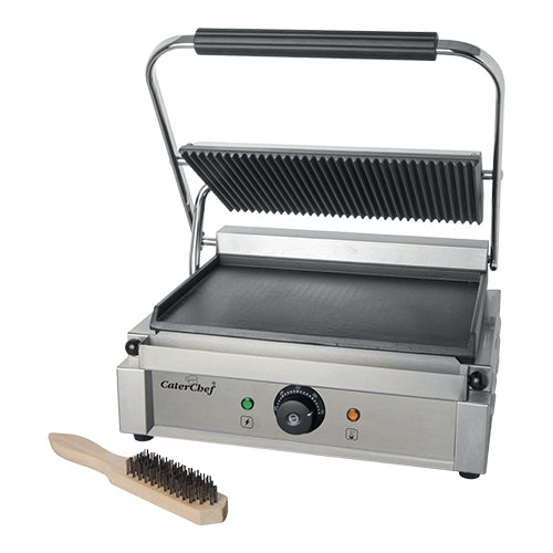 CaterChef SoloGrande Smooth/Ribbed Contact Grill | Enamelled Cast Iron | 2,200 W | 34.5 x 23.5 cm 1