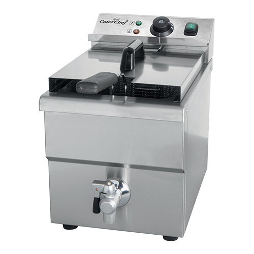 Countertop Electric Fryer with Cold Zone and Drain Valve | CaterChef | Stainless Steel | 8 L | 3250 W 1