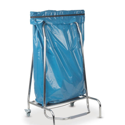 Trash Bag Holder with Foot-Operated Clamp | HENDI | Stainless Steel Frame | 420x580x960mm