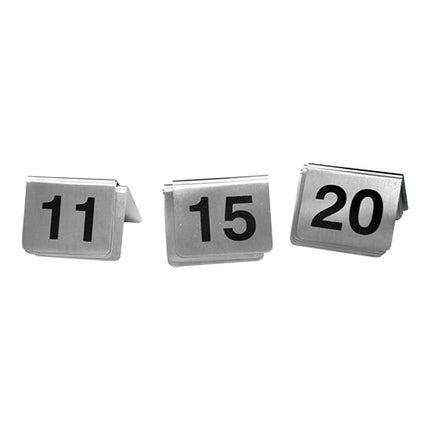 Stainless Steel Table Numbers 11-20 | EMGA | Set of 10 | Double-Sided Print | 5.4 x 5.3 x H3.5 cm 1