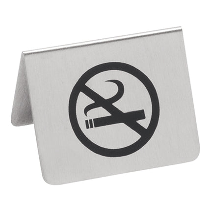 Stainless Steel Table Sign | EMGA | Printed Both Sides | 5.3 x 5 x H4.3 cm 1