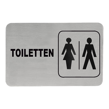 Self-Adhesive Toilet Symbol Sign Male/Female | EMGA | Stainless Steel | 11 x H6 cm 1