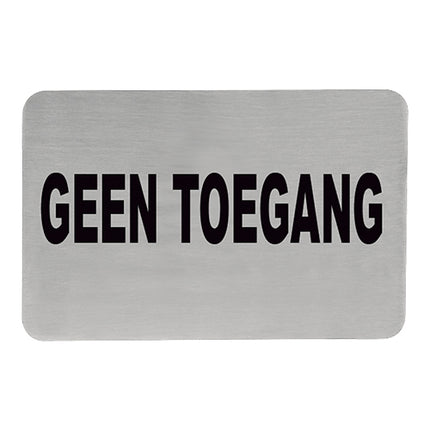 No Access Self-Adhesive Text Sign | EMGA | Stainless Steel | 11 x H6 cm 1