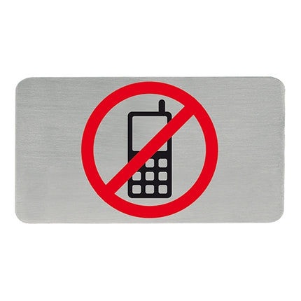 No Mobile Phones Self-Adhesive Symbol Sign | EMGA | Stainless Steel | 11 x H6 cm 1