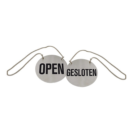 Open/Closed Double-Sided Info Board | EMGA | Suction Cup with Chain | Ø13 cm 1