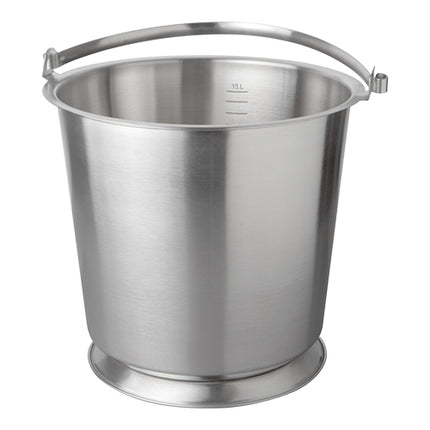 Stainless Steel Bucket with Reinforced Base and Graduations | EMGA | 14 L | Ø33.5 x H35 cm 1