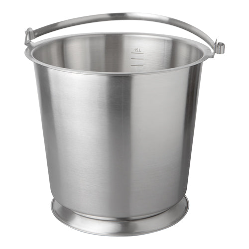 Stainless Steel Bucket with Reinforced Base and Graduations | EMGA | 14 L | Ø33.5 x H35 cm 1