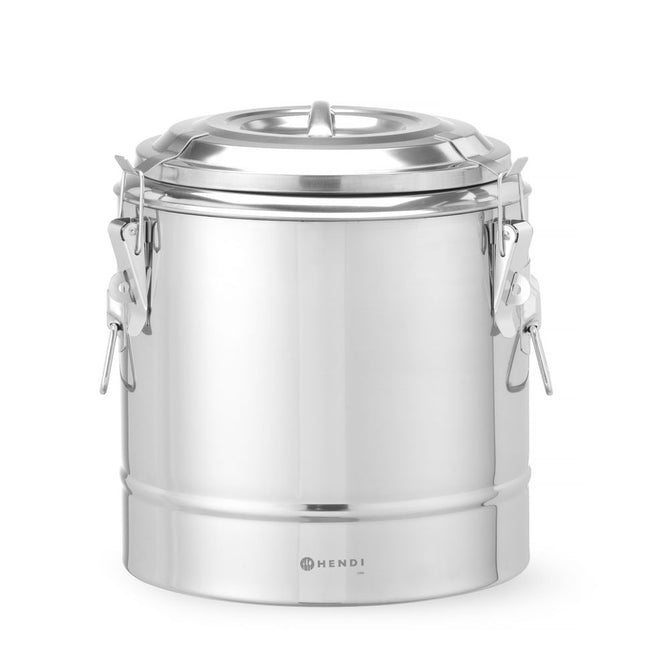 Insulated portable container, HENDI, Kitchen Line, 11L, Silver, ⌀300x(H)345mm