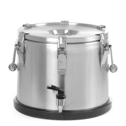 Izolirana prenosna posoda – s pipo, HENDI, Profi Line, 15 l, srebrna, Ø 330 x (V) 280 mm