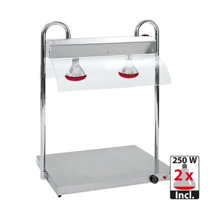 Countertop Food Warmer with Gantry | Rocam | 2/1 GN with Acrylic Sneeze Guard | 1250 W 1